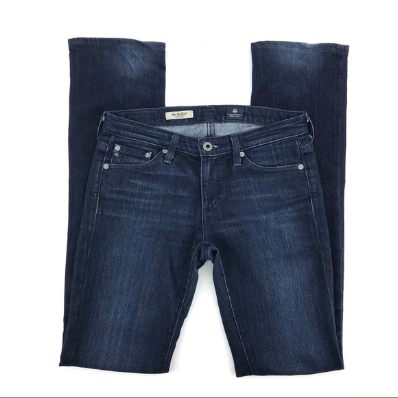 AG Adriano Goldschmied Dark Wash The Ballad Slim Boot Cut Denim Jeans - Picture 2 of 9